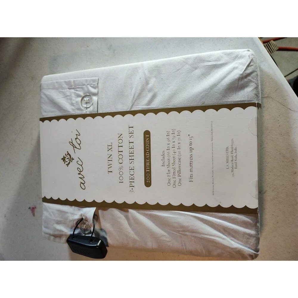 Avec Toi Twin XL Three-piece Sheet Set 200 Thread Count Cotton Blend 1182